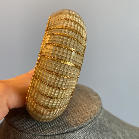 Vintage Gold/glass Statement Bracelet - Picture 3 of 4